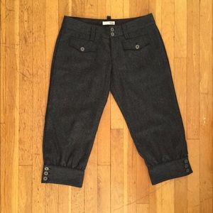 Joie grey cropped wool herringbone tweed pants 6